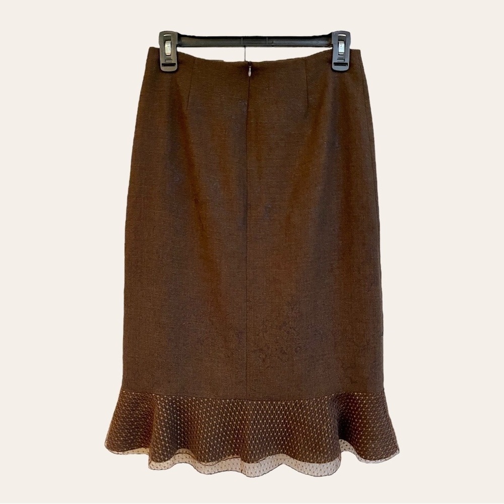 LIYADA, SOPHISTICATED AND FEMININE BROWN PENCIL SKIRT. SIZE 11 - Picture 3 of 6